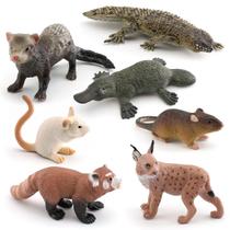 Conjunto de figuras de animais selvagens de 7 peças, modelos de PVC para crianças