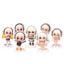 Conjunto de figuras de anime Soniko Q, versão 7 peças, modelos de PVC de 7 a 9 cm