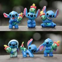 Conjunto De Figuras De Desenho Animado Lilo & Stitch 6 Peças Ornamento De Mesa Anime Decoração De