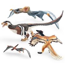 Conjunto de figuras de dinossauros Archaeopteryx Pteranodon Velociraptor
