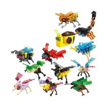 Conjunto De Figuras De Insetos E Animais Divertidos Para Meninos, Mini Blocos De Construção,