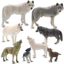 Conjunto de Figuras de Lobo ZAGA Toys com 8 Peças, Realistas Conjunto de Figuras de Lobo ZAGA Toys com 8 Peças, Realistas