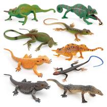 Conjunto de figuras de répteis realistas de PVC para camaleões e lagartos, 8 unidades Conjunto de figuras de répteis realistas de PVC para camaleões e lagartos, 8 unidades