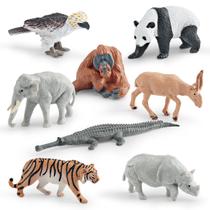 Conjunto de figuras de vida selvagem para animais asiáticos, 12 peças de PVC para crianças de 3 anos ou mais