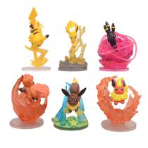 Conjunto de figuras Elemental Evolution 6, estátuas de PVC, Pokémon, 10 cm