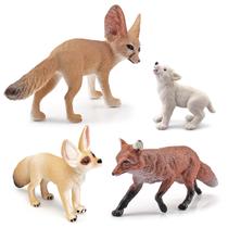 Conjunto de figuras: Forest Wild Animals, PVC, Fennec, Fox, Wolf Kids