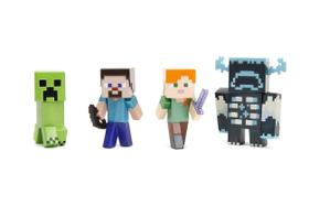 Conjunto de figuras fundidas sob pressão, Minecraft, videogame Metalfigs x4