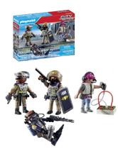 Conjunto de figuras Playmobil Tactical Police SWAT Team com acesso.