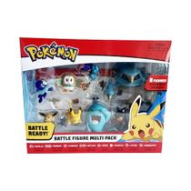 Conjunto De Figuras Pokémon Pikachu 8 Peças Popplio Rowlet Cosmog Metang Eevee Litten Wobbuffet