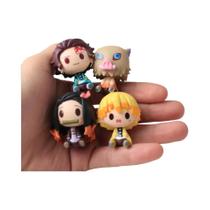 Conjunto De Figuras Q Posket De Anime Demon Slayer Kimetsu No Yaiba 4 Peças Kamado Tanjirou Nezuko