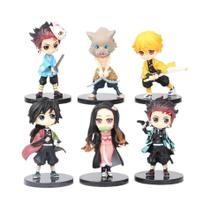 Conjunto De Figuras Q Posket Demon Slayer 5Pcs 6Pcs 12Pcs Kimetsu No Yaiba Mini Bonecos De PVC