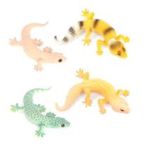Conjunto de figuras Realistic Gecko and Lizard, 4 peças, réptil de PVC Conjunto de figuras Realistic Gecko and Lizard, 4 peças, réptil de PVC