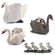 Conjunto de figuras Swan and Duckling x4 Realistic PVC Farm Animal