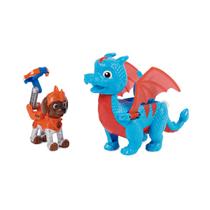 Conjunto de Figuras - Zuma e Dragon Ruby - Patrulha Canina - Rescue Knights - Sunny