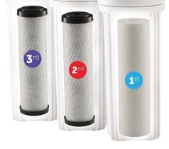 Conjunto de Filtros de Água AQUALUTIO 3 Estágios 10 Pol. Pré-Filtros Conjunto de Filtros de Água AQUALUTIO 3 Estágios 10 Pol. Pré-Filtros