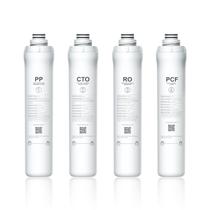 Conjunto de filtros de reposição Bluevua RO100ROPOT, pacote com 4 Conjunto de filtros de reposição Bluevua RO100ROPOT, pacote com 4