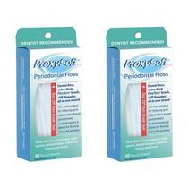 Conjunto de fio dental ProxySoft Periodontal Floss com Threader, 2 pacotes