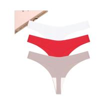 Conjunto De Fio Dental Sem Costura De Cintura Baixa De 3 Lingerie Sexy Com Costas Em T Calcinha De