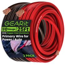Conjunto de fios de alimentação/terra GearIt 1/0 Gauge 25 pés CCA preto/vermelho