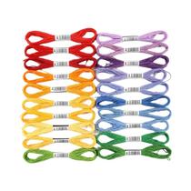 Conjunto De Fios De Bordado Em Cores Arco-Íris Macaron Com 20 Cores Para Ponto Cruz E Costura DIY