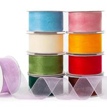 Conjunto de fitas de organza Mlurcu 2,5 cm de largura, 82 m, cores variadas Conjunto de fitas de organza Mlurcu 2,5 cm de largura, 82 m, cores variadas