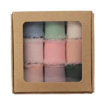 Conjunto De Fitas De Seda Chiffon Com Bordas Desfiadas Feitas À Mão 1" X 27 Jardas 9 Rolos Para