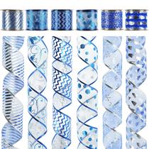Conjunto de fitas decorativas com fio MEEDEE 2,5" 6 rolos 36 jardas Conjunto de fitas decorativas com fio MEEDEE 2,5" 6 rolos 36 jardas
