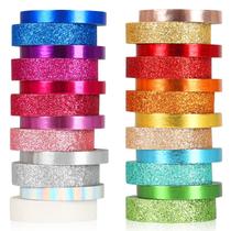 Conjunto de fitas Washi AEBORN 24 rolos Glitter & Foil 6 mm 10 mm Conjunto de fitas Washi AEBORN 24 rolos Glitter & Foil 6 mm 10 mm