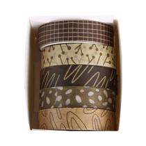 Conjunto De Fitas Washi Coloridas Floresta 5 Rolos Flores E Plantas Em Aquarela Para Scrapbooking,