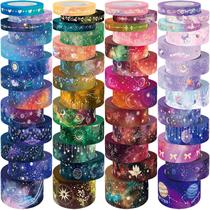 Conjunto de fitas Washi Ieebee Gold Foil Galaxy 52 Rolls Journaling Conjunto de fitas Washi Ieebee Gold Foil Galaxy 52 Rolls Journaling
