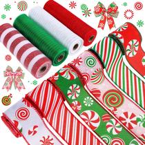 Conjunto de fitas Yuefunny Christmas, 10 unidades, incluindo 4 malhas e 6 estopas