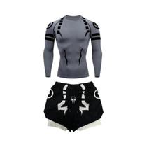 Conjunto De Fitness De Compressão Jujutsu Kaisen Masculino, Camisa 3D De Secagem Rápida, Shorts De