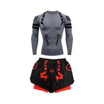 Conjunto De Fitness De Compressão Jujutsu Kaisen Masculino, Camisa 3D De Secagem Rápida, Shorts De