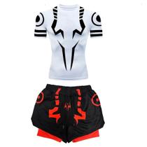 Conjunto De Fitness De Compressão Jujutsu Kaisen Masculino, Camisa 3D De Secagem Rápida, Shorts De