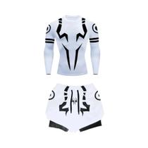 Conjunto de Fitness Jujutsu Kaisen Masculino - Camisa 3D de Secagem Rápida e Shorts de Compressão