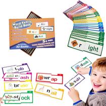 Conjunto de flip-books educacionais, cartões flash e jogos de leitura