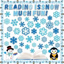 Conjunto de flocos de neve para leitura de inverno com recorte decorativo Conjunto de flocos de neve para leitura de inverno com recorte decorativo
