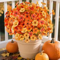 Conjunto de flores artificiais de outono AGIRL de 16 pacotes para mães falsas