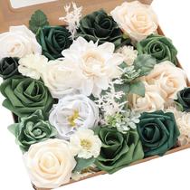 Conjunto de flores artificiais Floroom verde oliva para casamento