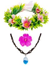 Conjunto de flores do Havaí com acessórios de fantasia Eybila Princess Conjunto de flores do Havaí com acessórios de fantasia Eybila Princess