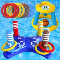 Conjunto de flutuadores de piscina Max Fun, cesta de basquete flutuante inflável Conjunto de flutuadores de piscina Max Fun, cesta de basquete flutuante inflável