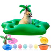 Conjunto de flutuadores de piscina para cães KUCDBUN com tigela dobrável para cães pequenos