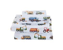 Conjunto de folhas Elegant Homes Construction Trucks Twin Size