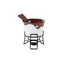 Conjunto De Fondue 7 Peças Chocolate Cerâmica Brinox