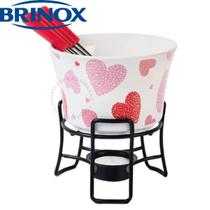Conjunto De Fondue 7 Peças Corações Cerâmica Brinox Conjunto De Fondue 7 Peças Corações Cerâmica Brinox