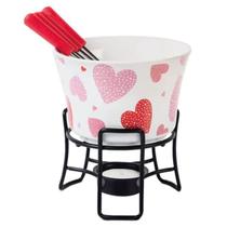 Conjunto De Fondue 7 Peças Queijo Chocolate Panela Cerâmica Conjunto De Fondue 7 Peças Queijo Chocolate Panela Cerâmica