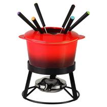 Conjunto De Fondue Aretha Cerâmica Serve 6 Pessoas Vermelho