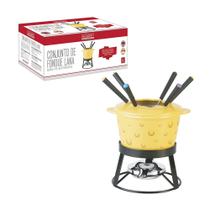 Conjunto De Fondue Lana Cerâmica Amarelo 11 Pçs - Hauskraft