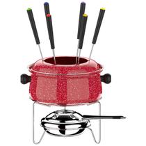 Conjunto de Fondue Médio Caçarola 0,95 L 10 Peças Colorstone Vermelho HH7814 Euro Conjunto de Fondue Médio Caçarola 0,95 L 10 Peças Colorstone Vermelho HH7814 Euro