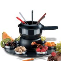 Conjunto de Fondue Preto 17 Peças c/Base Giratória 1249/116 Brinox